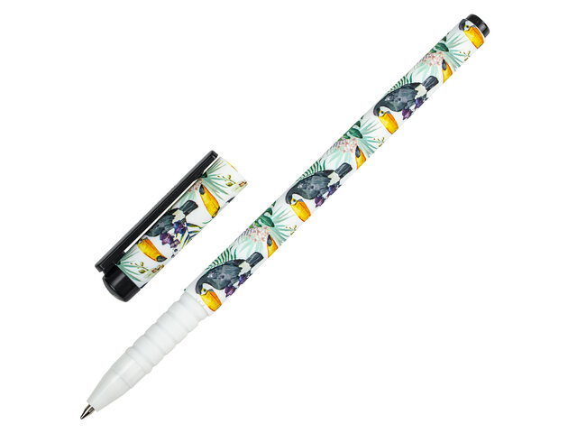 Ручка шариковая BRAUBERG SOFT TOUCH GRIP "TOUCAN", СИНЯЯ, мягкое покрытие, узел 0,7 мм, 143720