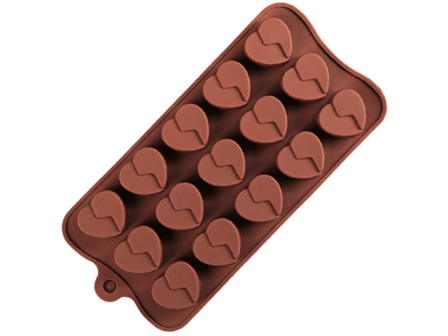 Форма для льда и шоколада "Сердечки" 15 ячеек, 22х10,5х1см