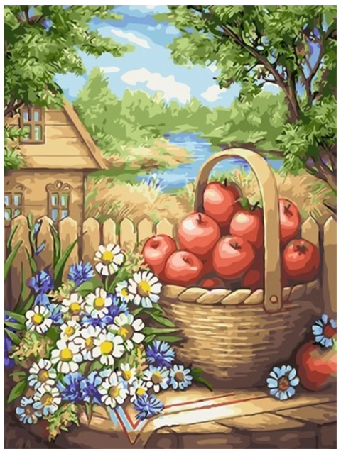 Картина по номерам Raduga "Корзина яблок" 40*50см