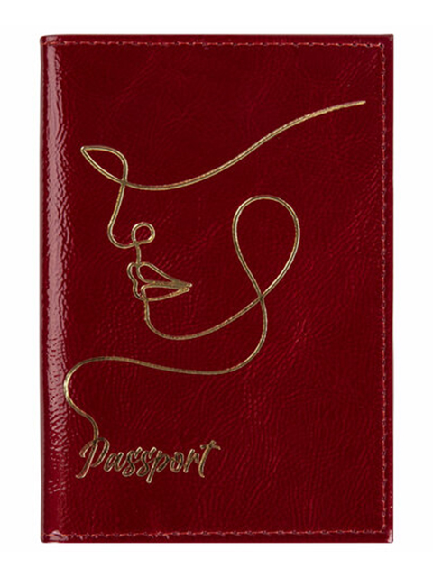 Обложка для паспорта Brauberg "Impression" наплак, натуральная кожа, красная