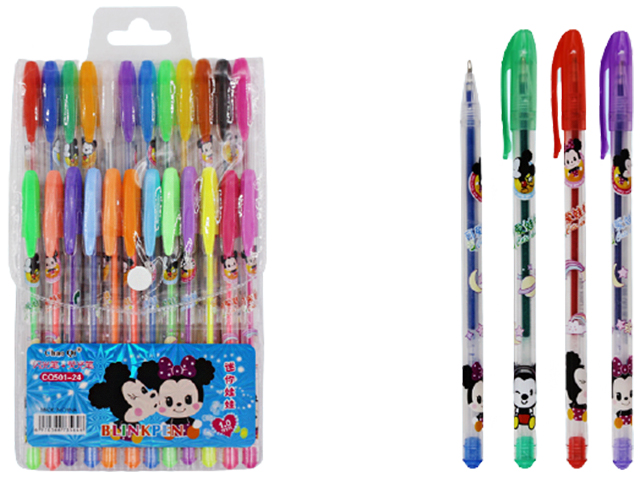 Набор гелевых ручек Basir "Мышата" 24 цвета, ароматизированные с блестками