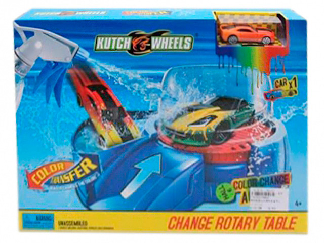 Игровой набор "Автотрек Kutch Wheels. Городская автомойка" водный, с машинкой, меняет цвет от воды, в коробке