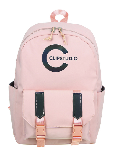 Рюкзак подростковый "ClipStudio" 42x29x12см, 1 отделение, 4 кармана, радужные вставки, полиэстер, розовый