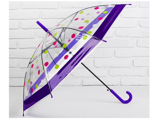 Зонт детский "Кружочки", фиолетовый, ПВХ