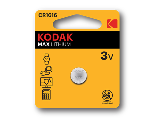 Батарейка литиевая (таблетка) Kodak CR1616-1BL (1 шт.) блистер