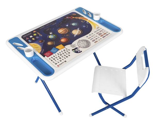 Набор мебели складной детской Дэми у3-05 "Космос" (стул + стол) синий