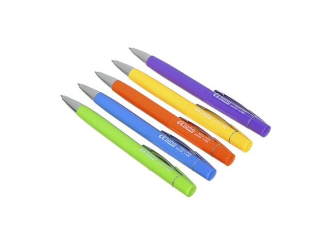 Ручка шариковая с поворотным механизмом "Альфа", 0,7 мм, цветной однотонный корпус, синяя