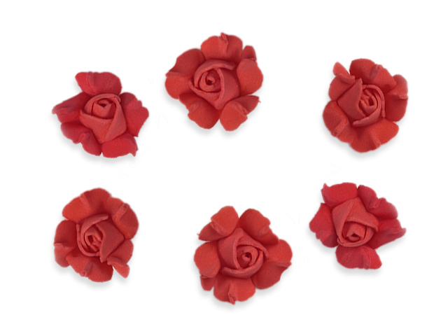 Головки цветов "Роза раскрытая" 30мм, красный (цена за 1шт)
