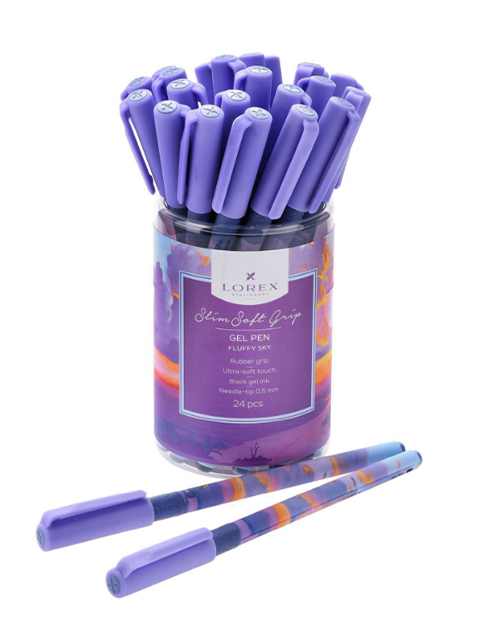 Ручка гелевая LOREX "FLUFFY SKY" прорезиненный корпус, 0,5мм, черная