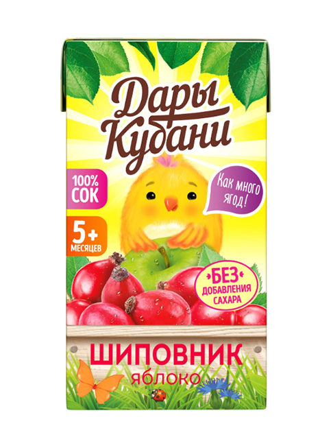 Сок "Дары Кубани" 0,2л. шиповник-яблоко