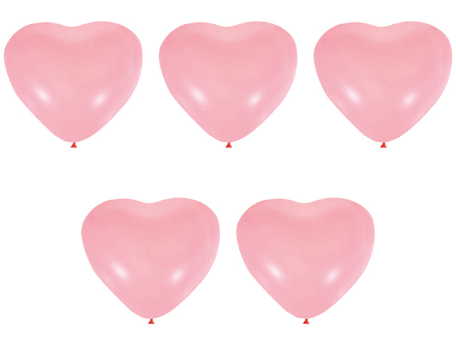 Набор воздушных фигурных шаров 30" Boomzee "Сердце" 5шт розовый