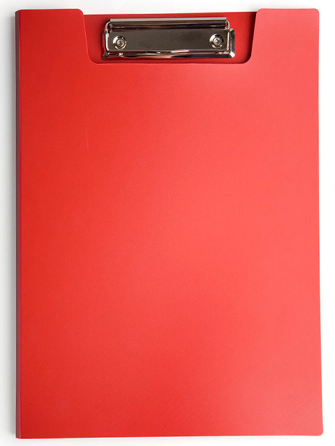 Папка-планшет с зажимом А4 "Бюрократ" 1,2 мм, красная