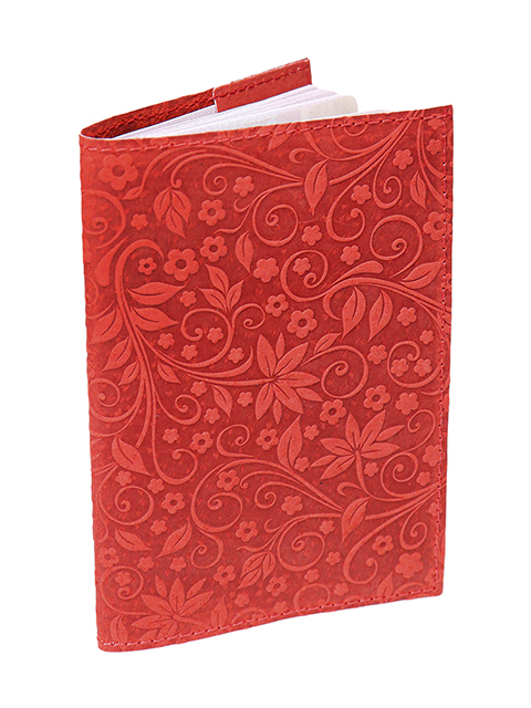 Обложка для паспорта MILAND "Флаверс", красный, натуральная кожа