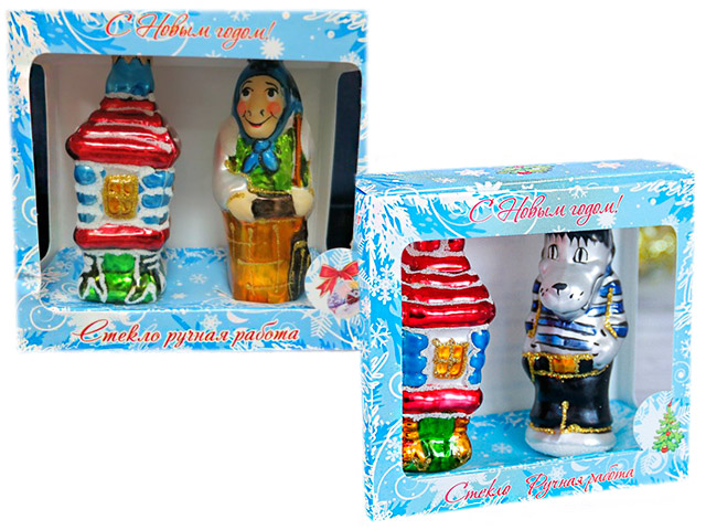 Елочная игрушка "Сказка", набор 2 шт, 11 см, стекло, в подарочной упаковке в ассортименте