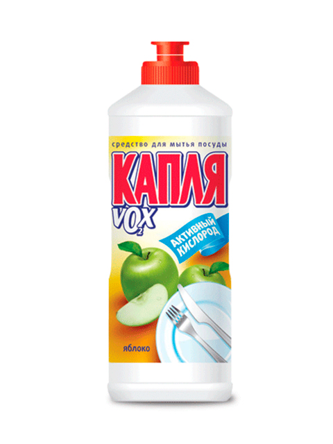 Средство для мытья посуды Капля Vox 500мл Яблоко 