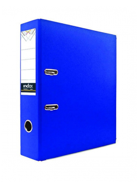 Регистратор А4 Index 80 мм полипропиленовый, с металлической окантовкой, синий 