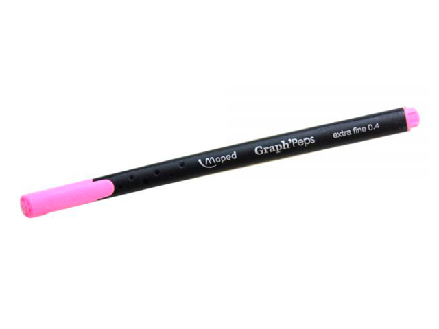 Ручка капиллярная Maped "Graqph Pep`s" 0,4 мм, розовая