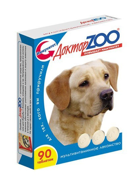 Доктор ZOO Мультивитаминное лакомство для собак "Здоровая собака" 90табл.