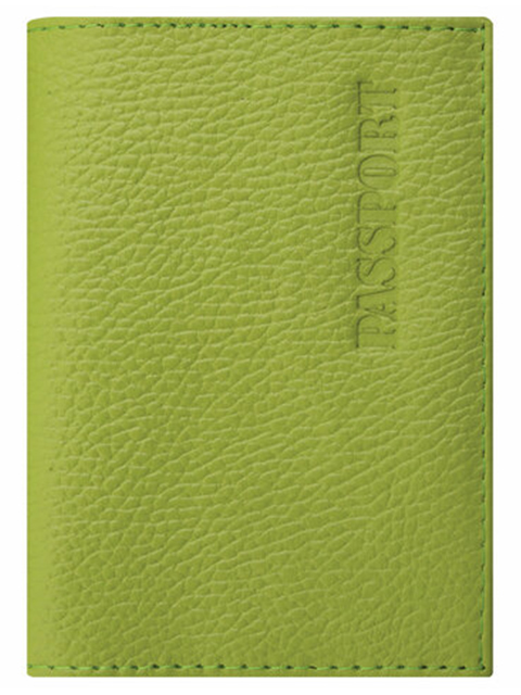 Обложка для паспорта STAFF "Passport" натуральная кожа флоттер, салатовая