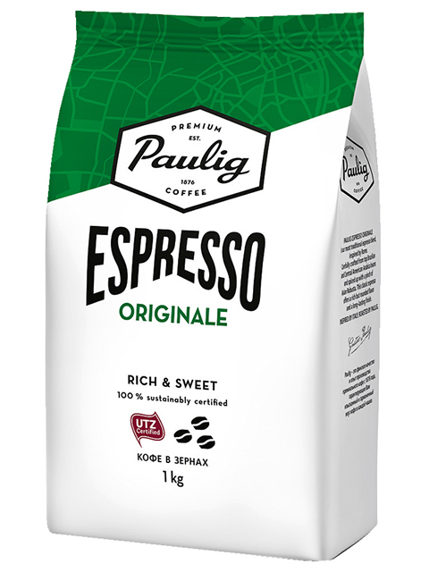 Кофе в зернах PAULIG "Espresso Originale" натуральный 1000 г, вакуумный пакет