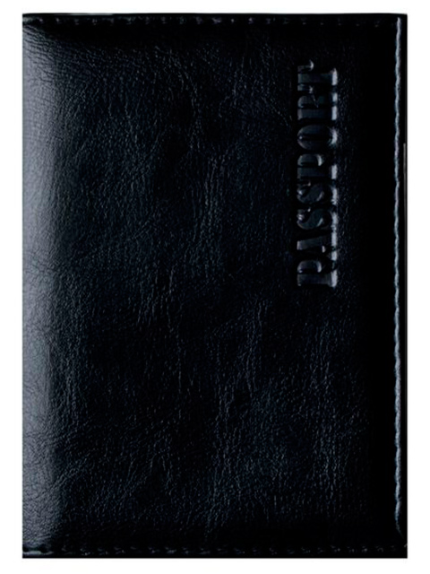 Обложка для паспорта Office Space к/зам. + изолон, с подкладом, черный