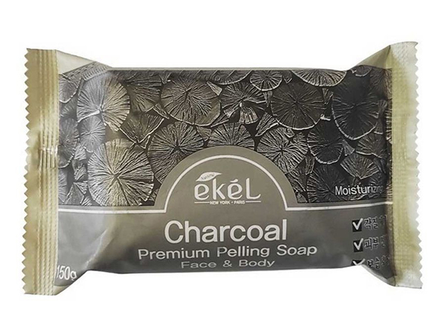 Мыло-скраб для лица и тела "Ekel Premium Peeling Soap Charcoal" древесный уголь, 150 г