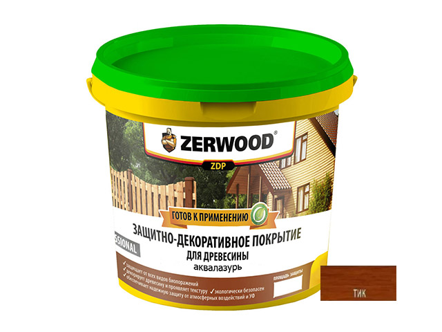 Аквалазурь "ZERWOOD ", тик, 0,9 кг,ведро