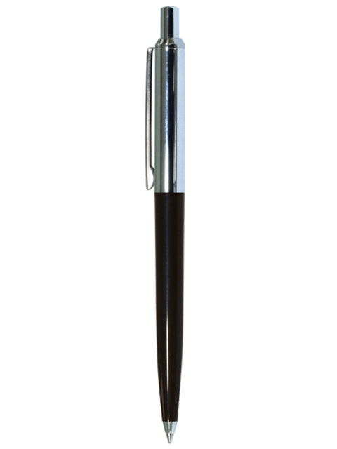 Ручка шариковая автоматическая "deVENTE" черный корпус и хром. элементы., синяя, в подар. упак.