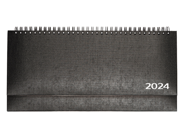 Планинг датированный 2024г 64 листа Attomex "Lancaster" балакрон с поролоном, черный евроспираль