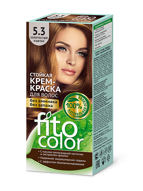 Крем-краска для волос FITOCOLOR 5.3 Золотистый каштан 115мл