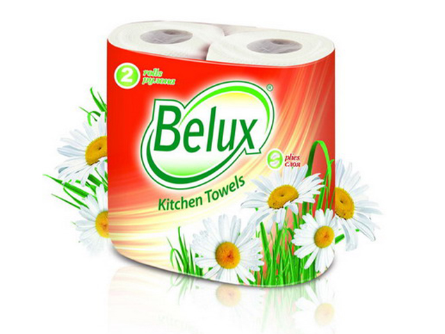 Полотенца бумажные "Belux" 2 шт., 2 слоя, белые