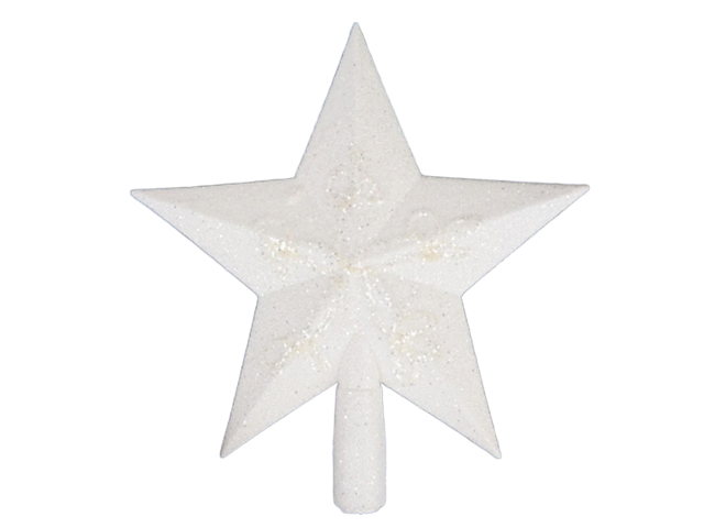Верхушка "Звезда"  мерцание граней, 18,5х20 см, белый