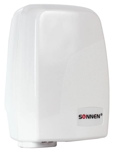 Сушилка для рук SONNEN HD-120, 1000 Вт, время сушки 35 секунд, пластиковый корпус, белая, 604190