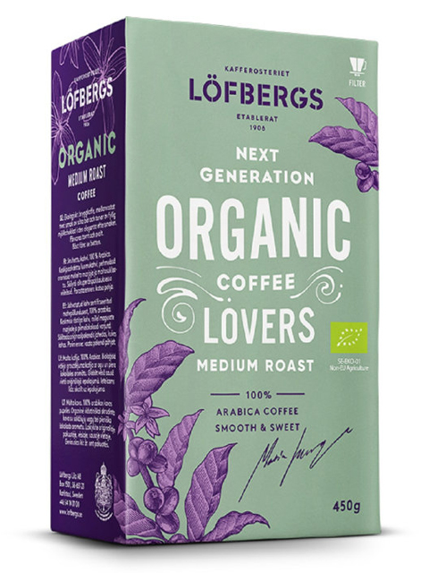 Кофе молотый жареный Lofbergs "Organic Medium roast", 450г