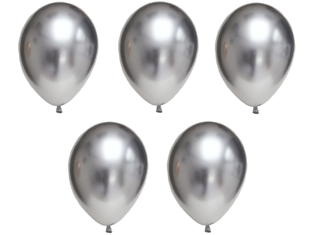Набор воздушных шаров 30" Boomzee 5шт хром металлик серебряный