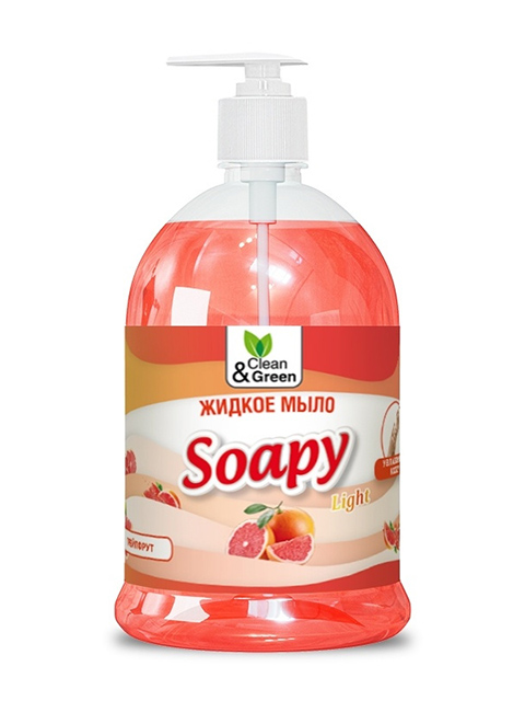 Мыло жидкое 1000мл Soapy "Грейпфрут", эконом, с дозатором