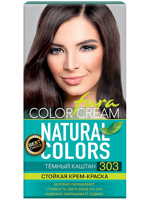 Крем-краска для волос Fara Colors 303 темный каштан