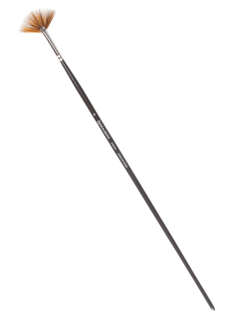 Кисть BRAUBERG, синтетика, веерная, № 4, мягкая, длинная ручка