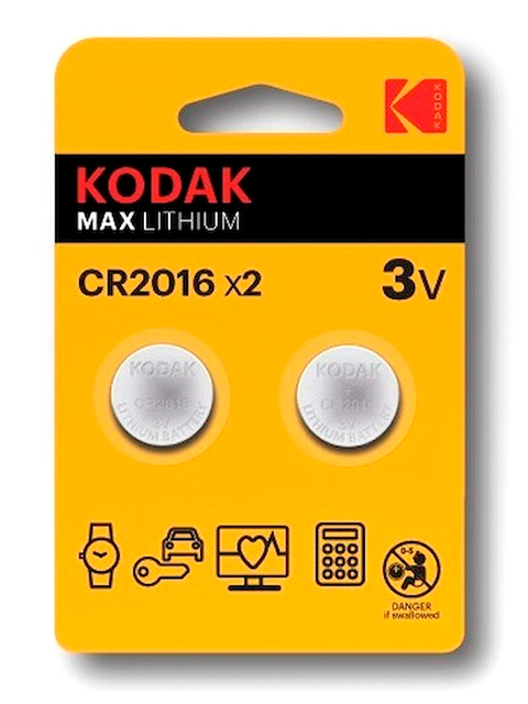 Батарейка литиевая (таблетка) Kodak CR2016-2BL (2 шт) блистер