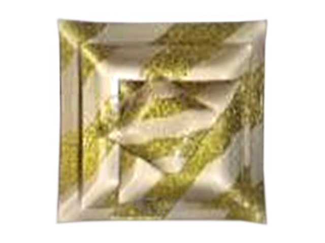 Блюдо сервировочное "Старк" 20х20х2см, квадратное, золотое с золотой полоской