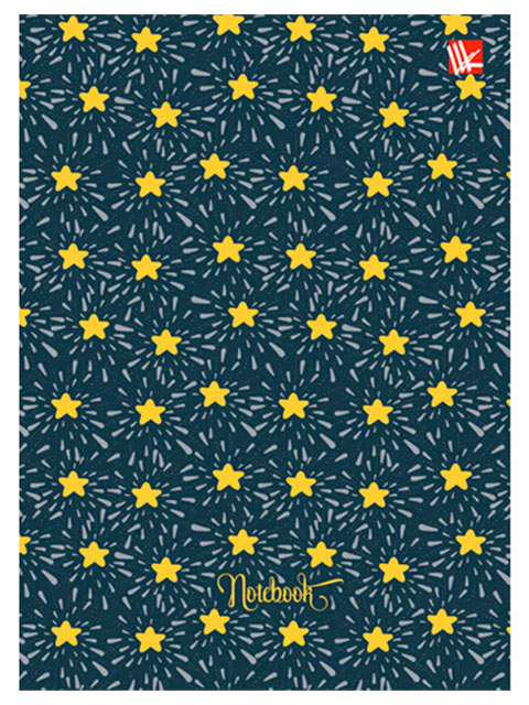 Записная книжка А6 80 листов линия Listoff "Яркие звезды" (детская), обл. 7БЦ с порол., 110