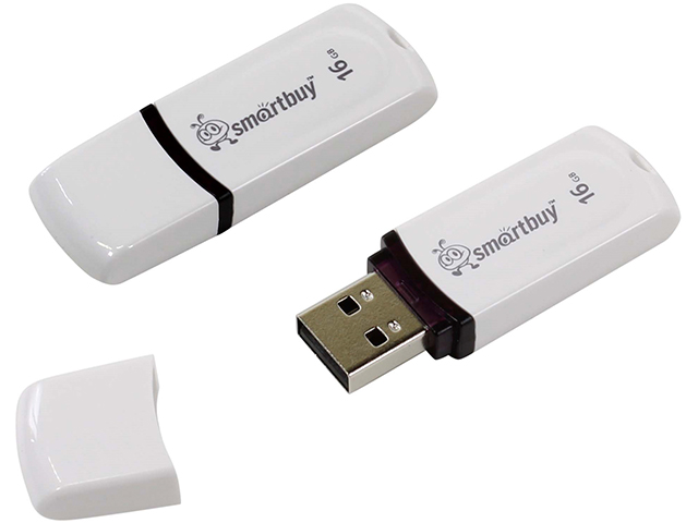 Флэш-диск Smart Buy USB Flash 16GB Paean белый