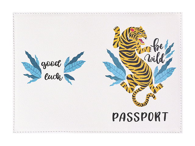 Обложка для паспорта MILAND "Тигр", натуральная кожа