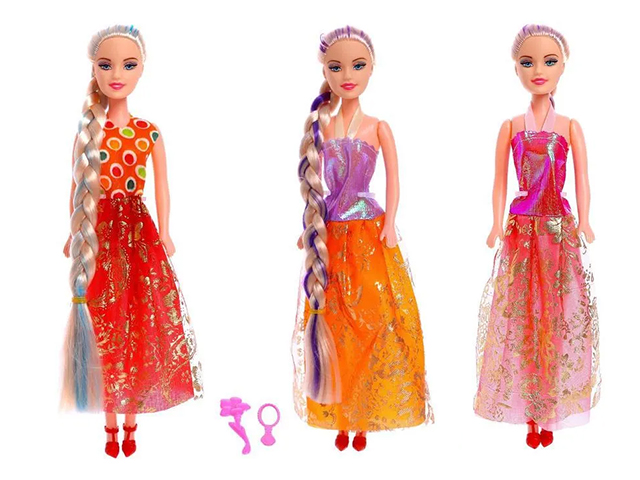 Кукла модель "Синтия" в платье, длинные волосы