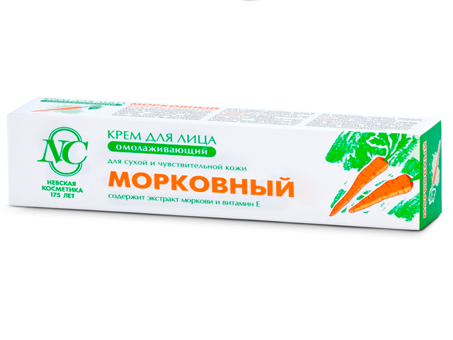 Крем для лица Невская Косметика "Морковный" для сухой и чувствительной кожи, 40мл
