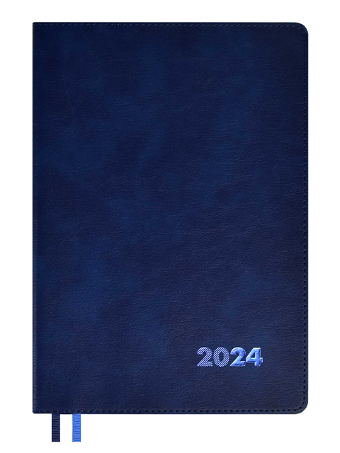 Еженедельник датированный А5+ 80 листов Феникс+ "Escalada 2024. Флоттер" синий, искусственная кожа