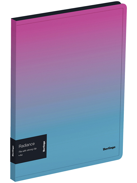 Папка А4 с зажимом Berlingo "Radiance" 17 мм, 600мкм, с внутр. карманом, розовый/голубой градиент