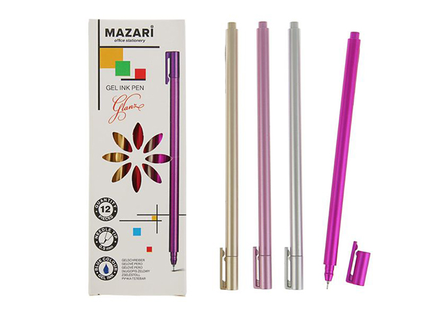 Ручка гелевая Mazari "GLANZ" 0,5 мм, корпус пластик, синяя