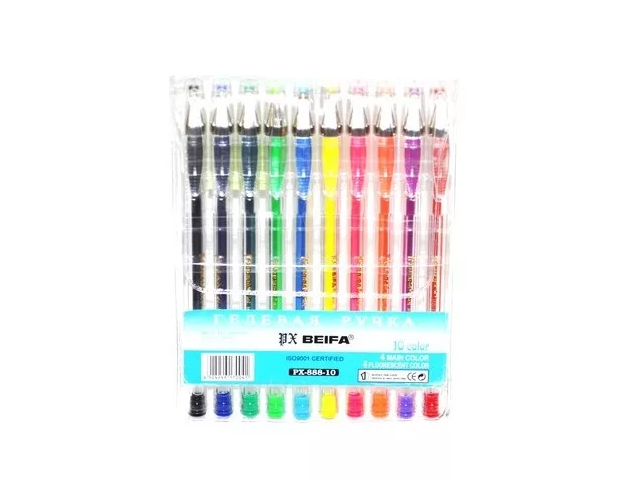 Набор гелевых ручек "BIEFA. Классика" 10цв. в ПВХ упак