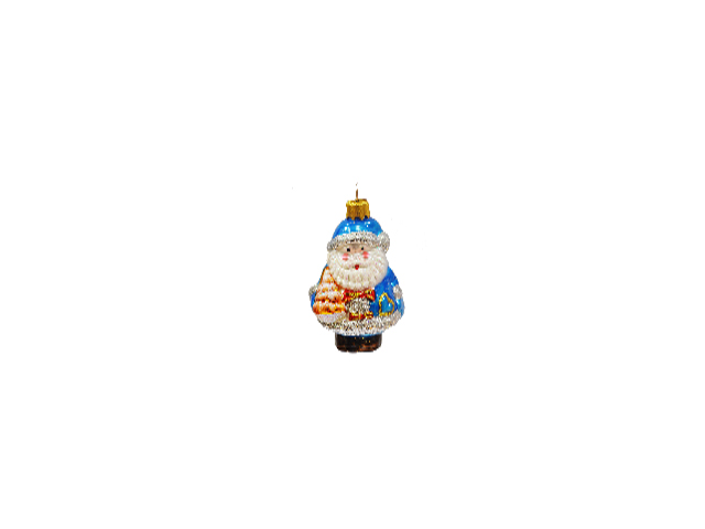 Елочное украшение фигурка "Дед Мороз с ёлочкой", 9 см стекло, в подарочной упаковке
